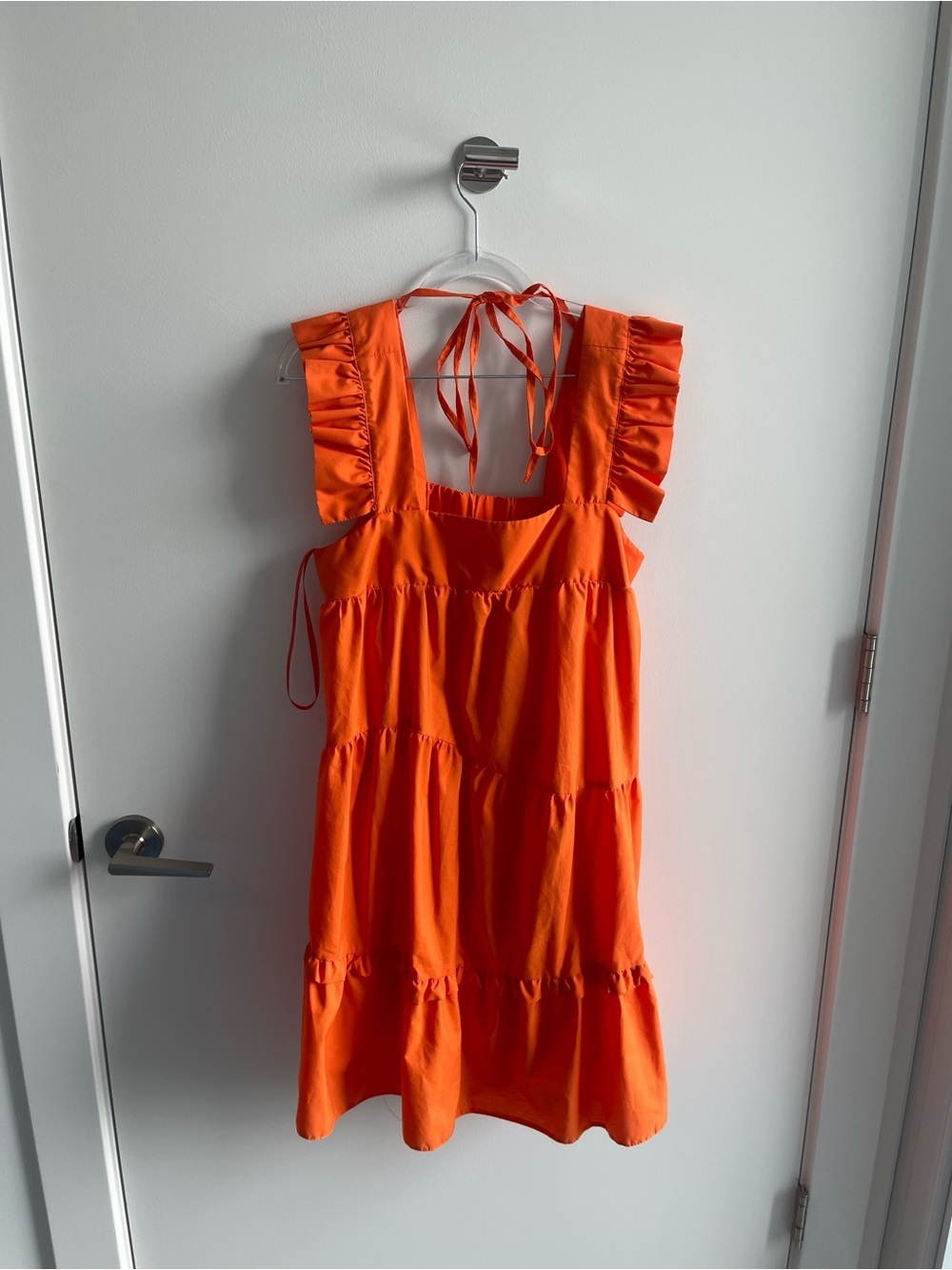 Topshop Bright Orange Ruffle Strap Sundress